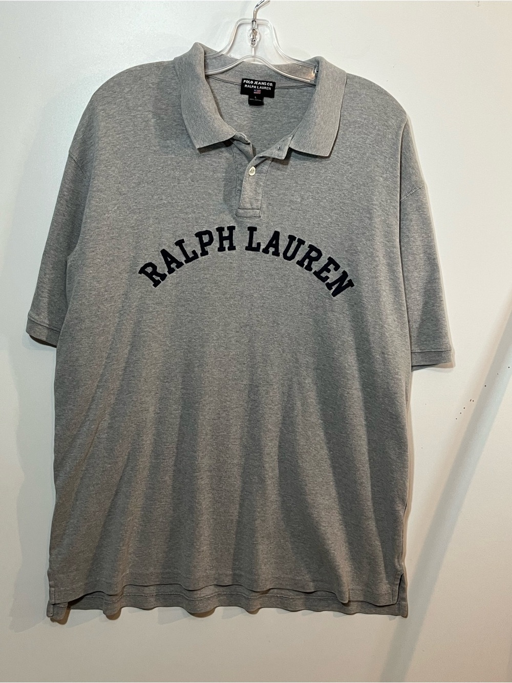 Vintage 90s Polo Jeans Co. Ralph Lauren Heavyweight Spellout Polo Shirt Large